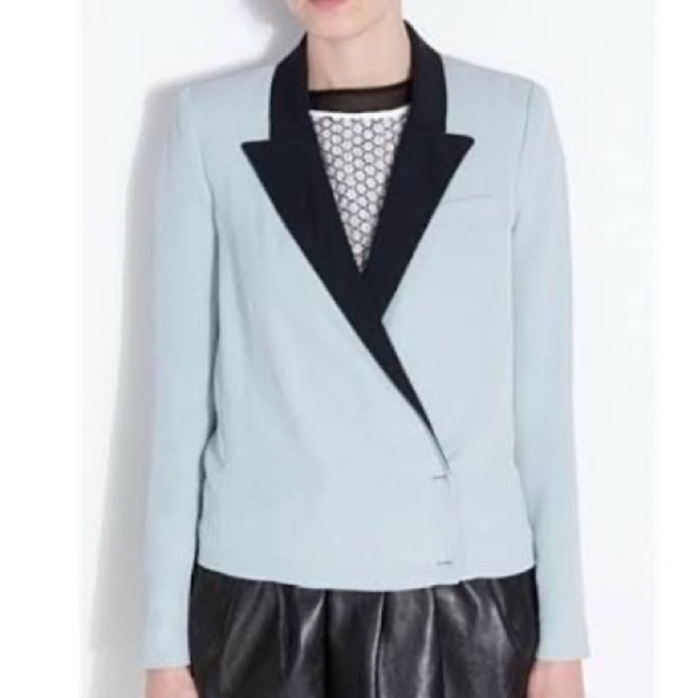 Diane Von Furstenberg Pamela Soft Canvas Blazer Jacket Size 4